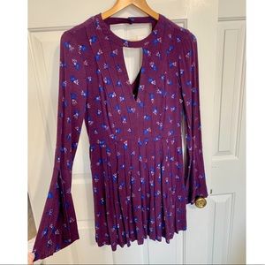 Free People Floral Tegan Mini Dress Size 4
